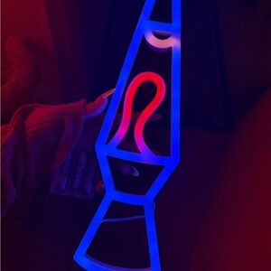 Blue and Red Lava Lamp Neon Lights lamp set of 2